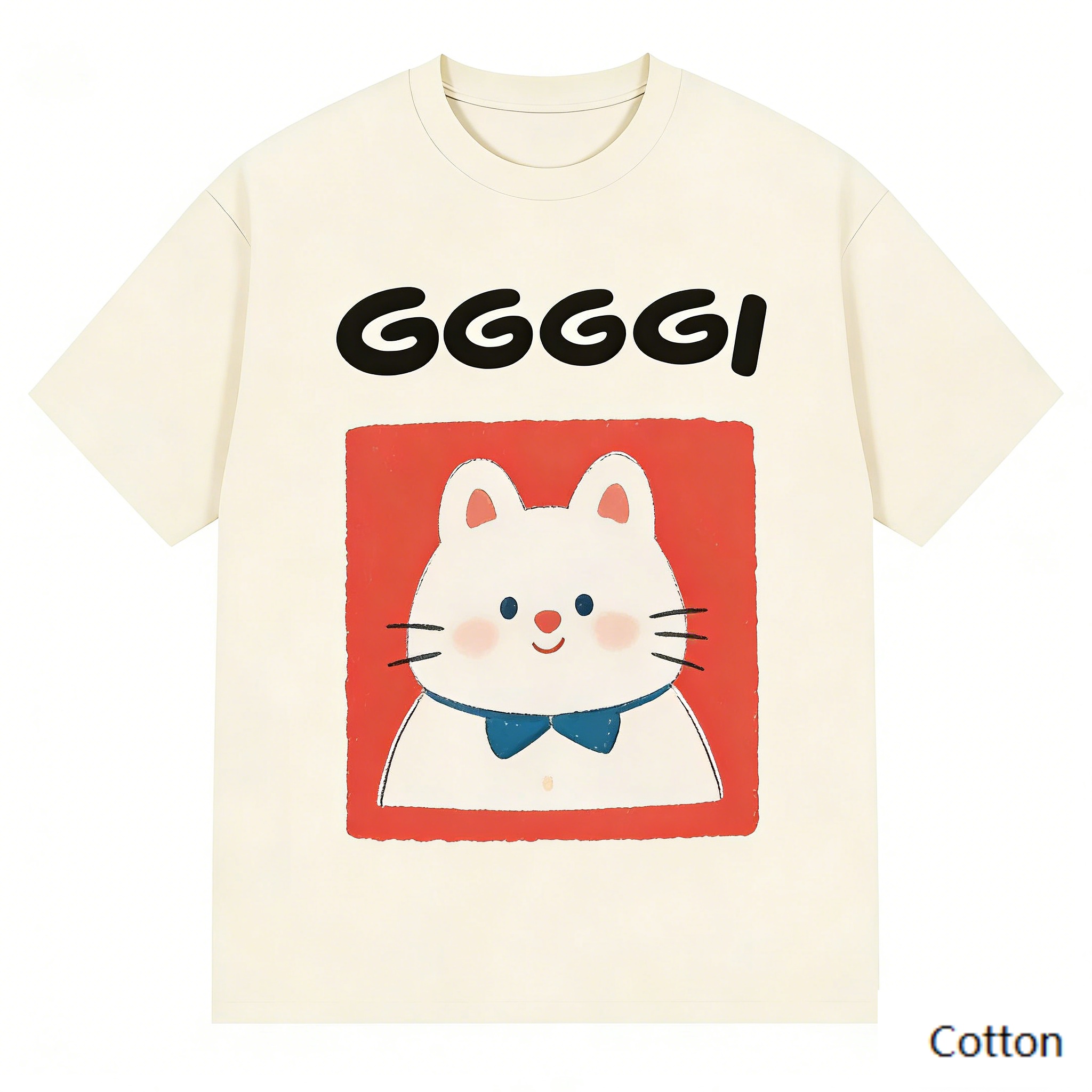 Streetwear Brand Cat - Luxury Brand GGGGGI White Cat Print