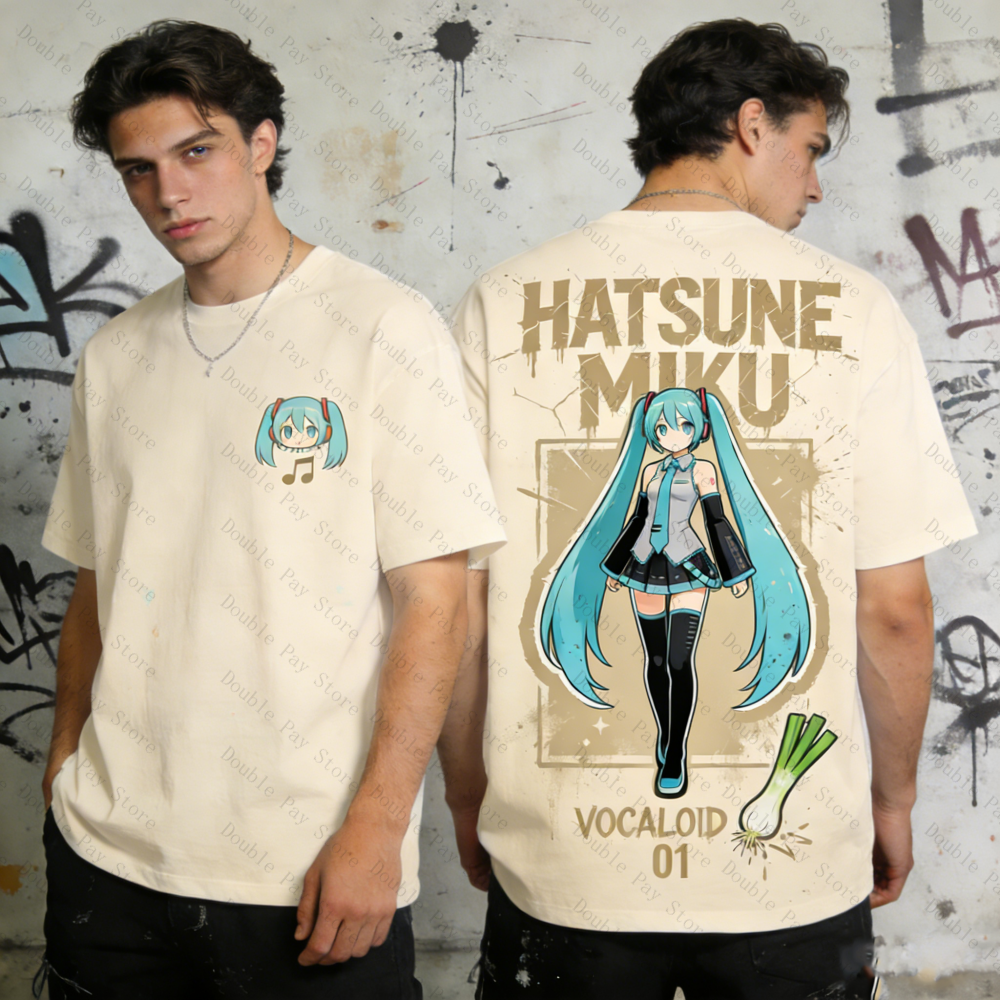 Miku Oversized T-shirt Men Wom - Streetwear Brand Beanie avaliação e preço