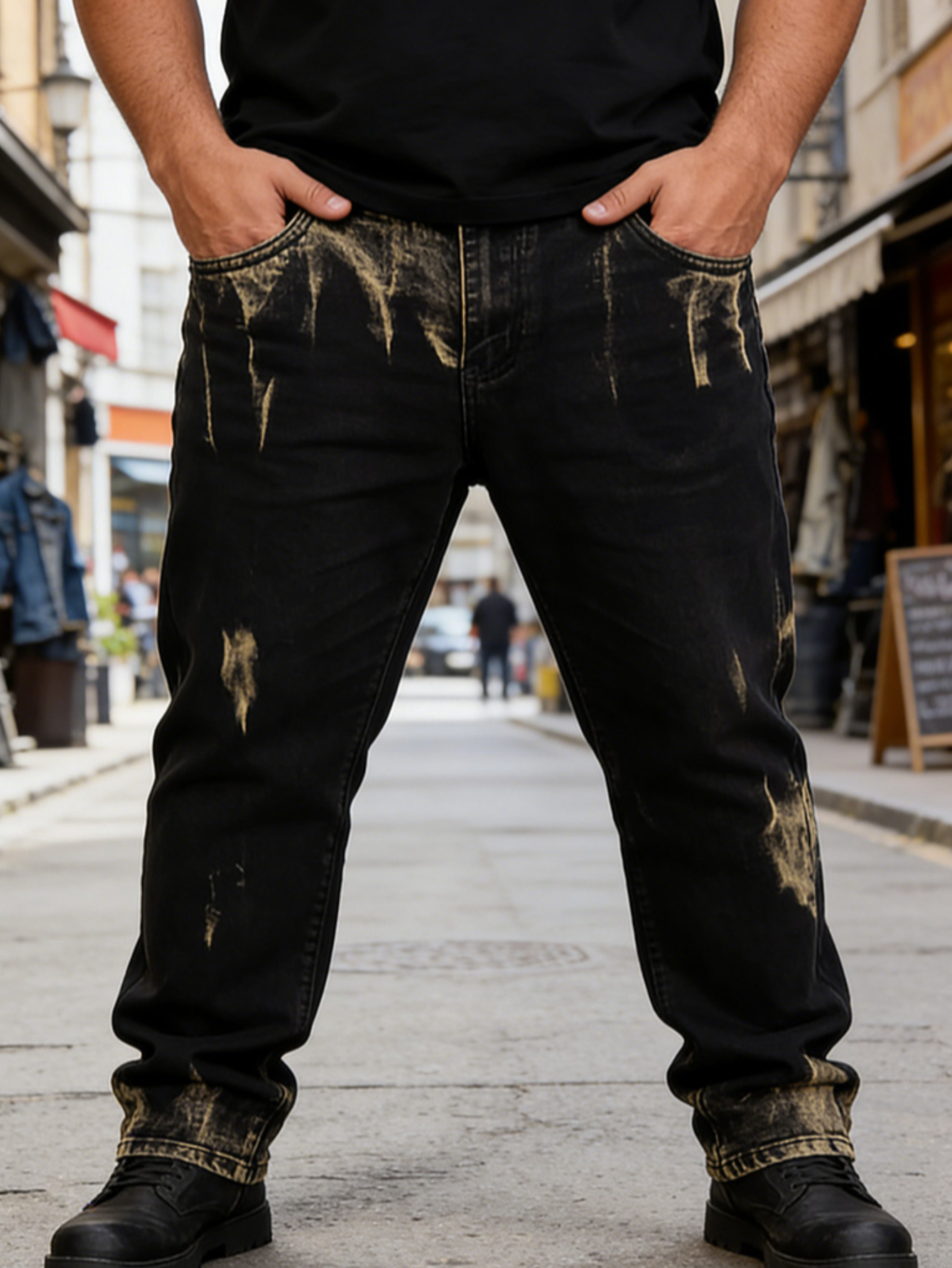 Men's jeans, trendy streetwear - Streetwear Brand Pants avaliação e preço