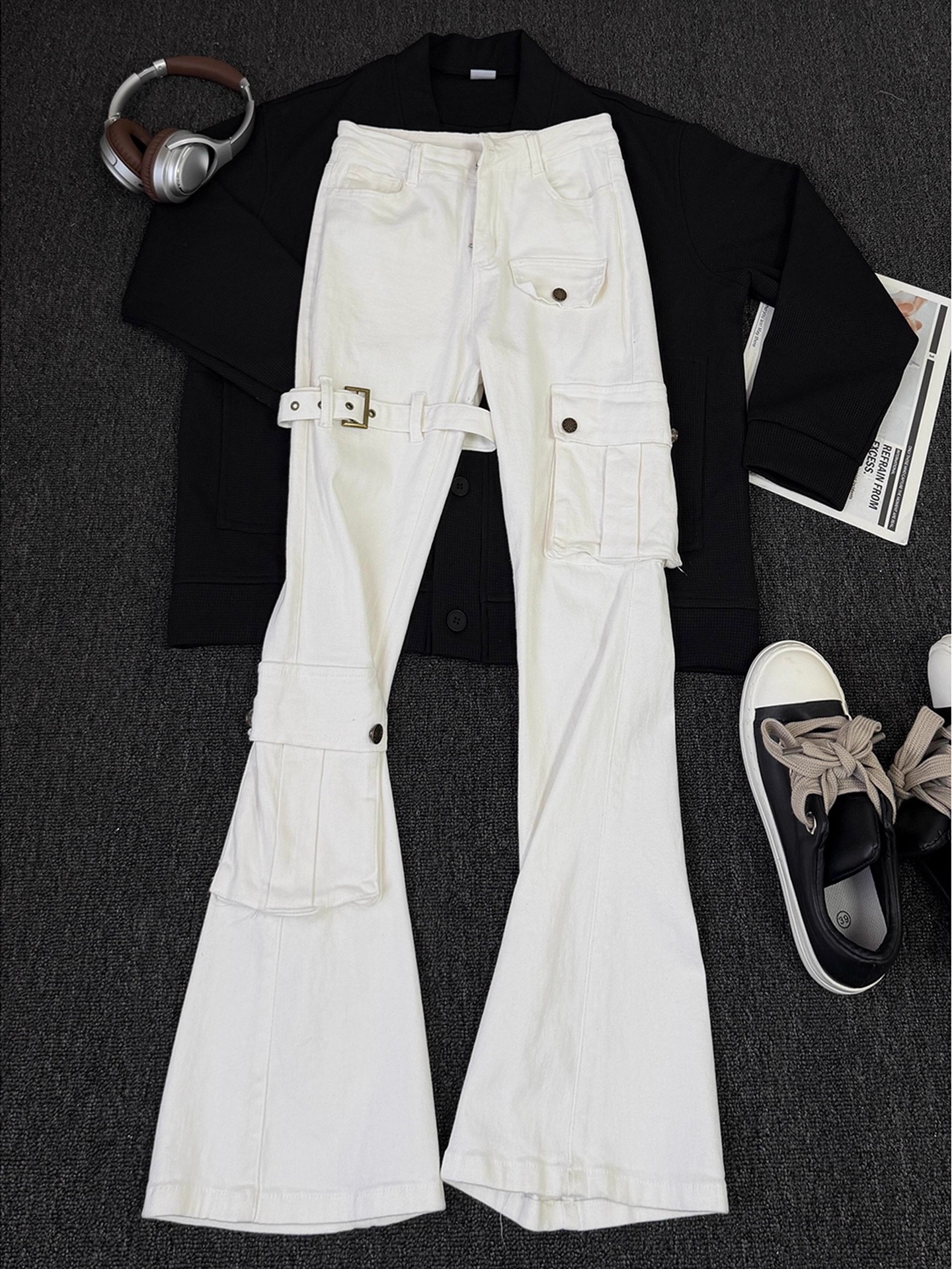White Belted Vibe Men's Jeans  - Streetwear Brand Belts avaliação e preço