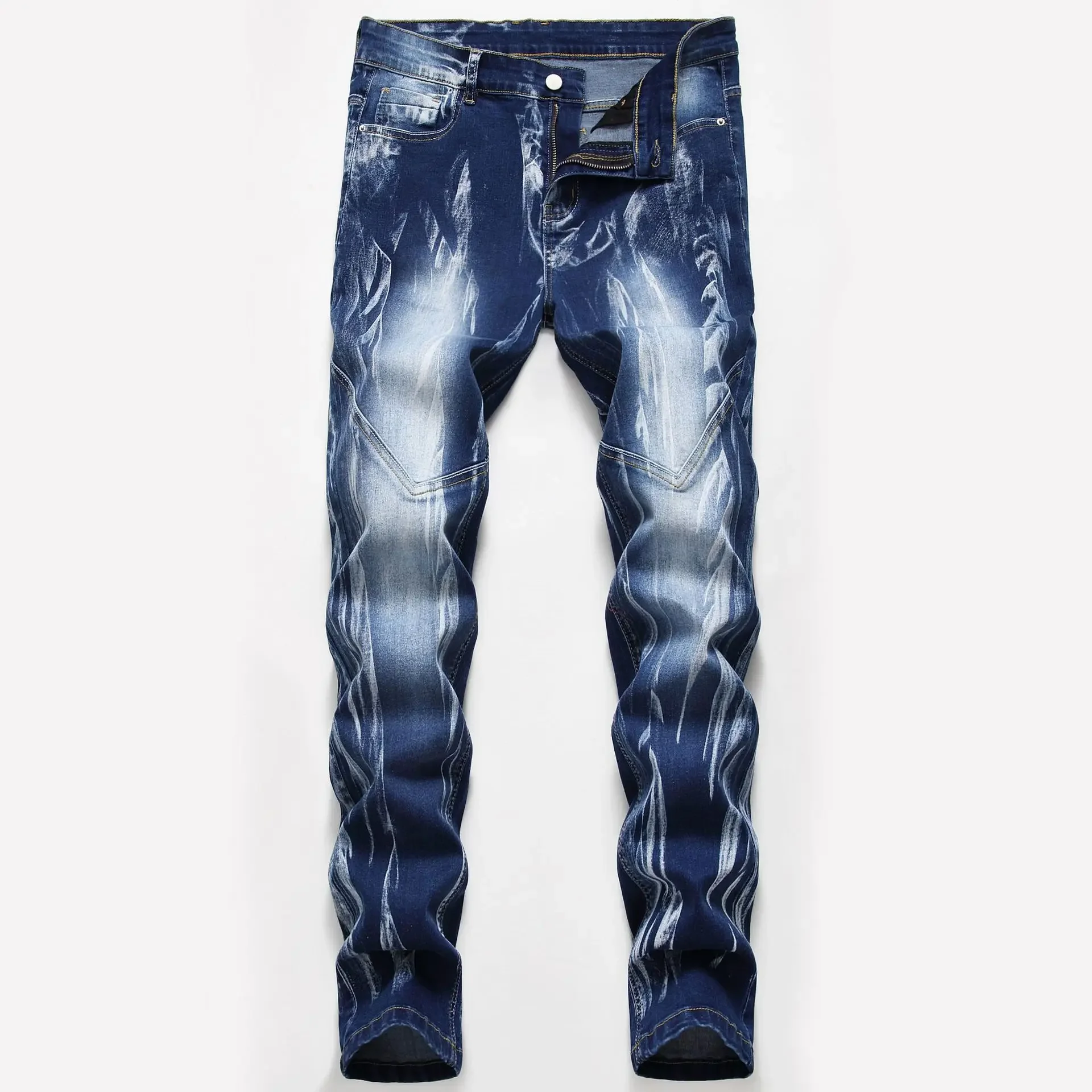 Fashion Print Men's Elasticity - Streetwear Brand Pants avaliação e preço