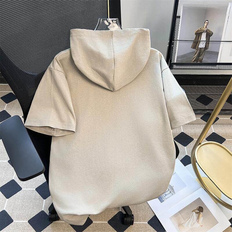 Summer Loose Fit Cotton Half S - Streetwear Brand Hoodies avaliação e preço