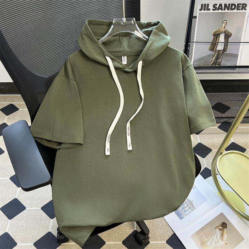 Summer Loose Fit Cotton Half S - Streetwear Brand Hoodies avaliação e preço