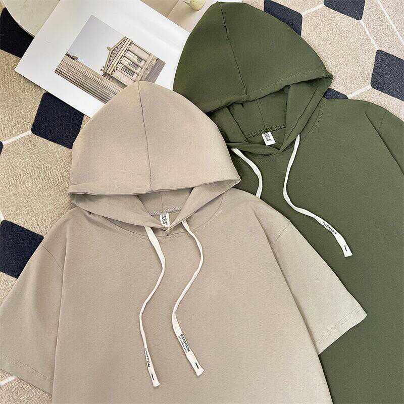 Summer Loose Fit Cotton Half S - Streetwear Brand Hoodies avaliação e preço
