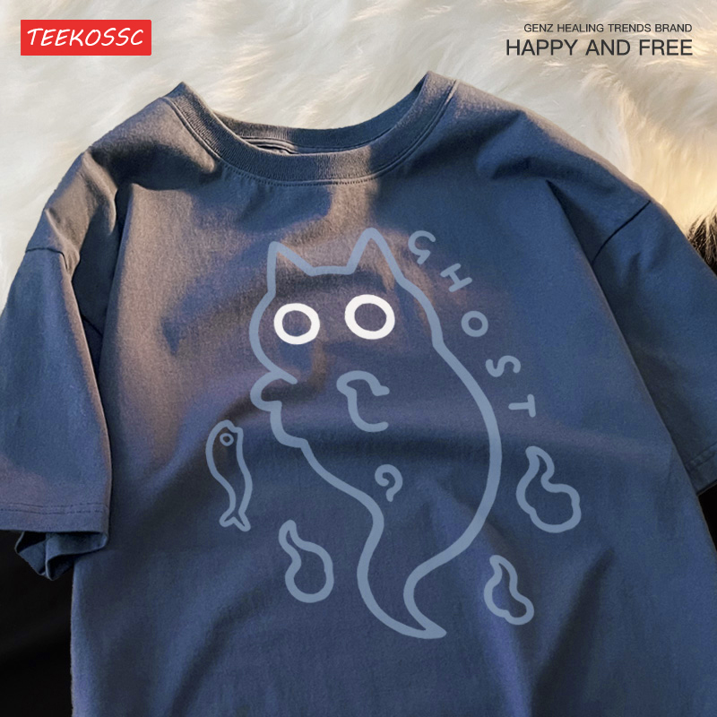 Ghost Cat Loose Short Sleeved  - Streetwear Brand Cat avaliação e preço