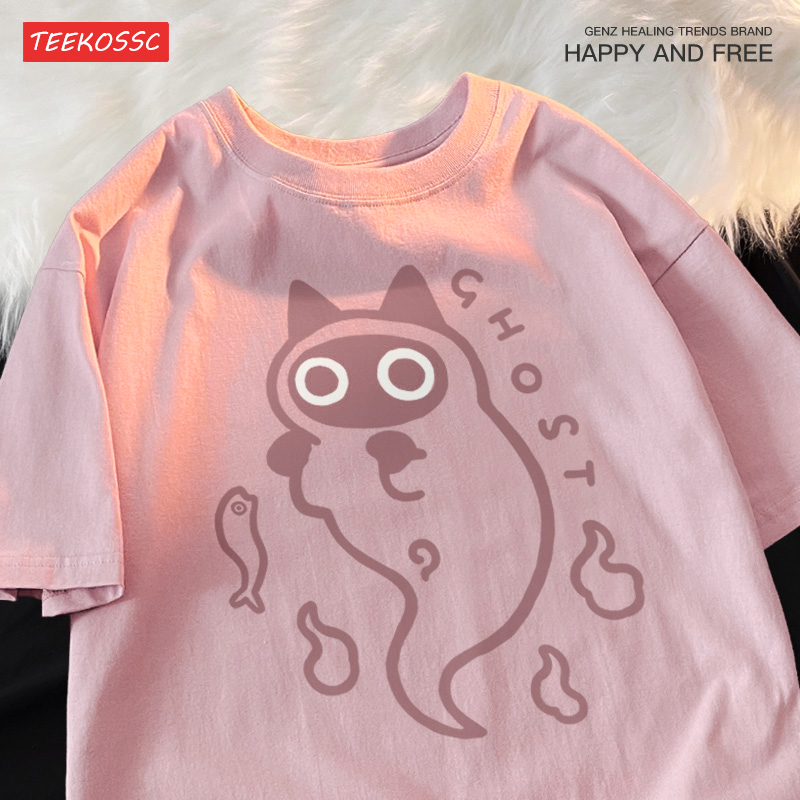 Ghost Cat Loose Short Sleeved  - Streetwear Brand Cat avaliação e preço