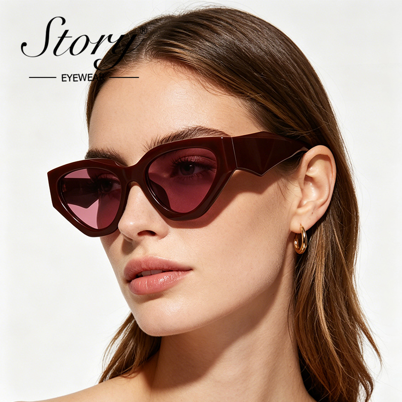 STORY Trendy Large Cat Eye Sun - Streetwear Brand Cat avaliação e preço
