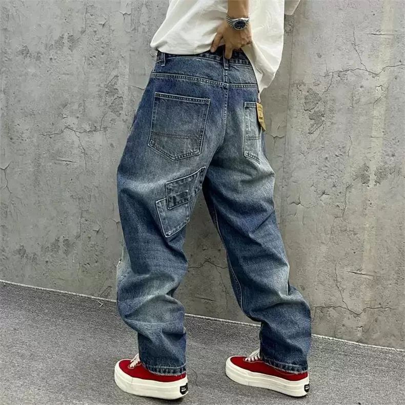 Brand Splicing Jeans Autumn Fa - Streetwear Brand Pants avaliação e preço