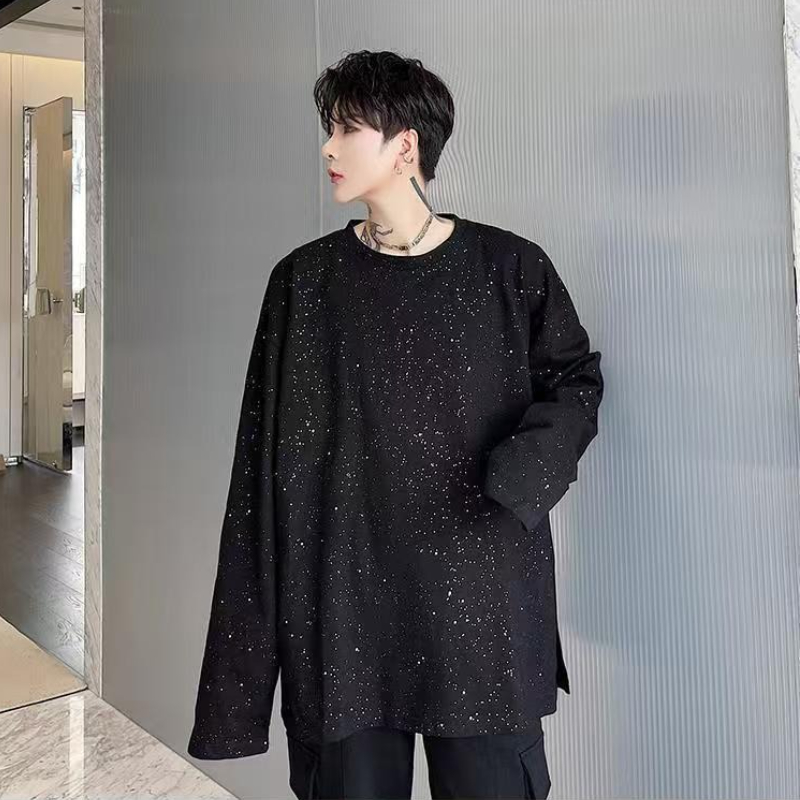 Fashion Black Baggy Male Pullo - Streetwear Brand Aesthetic avaliação e preço