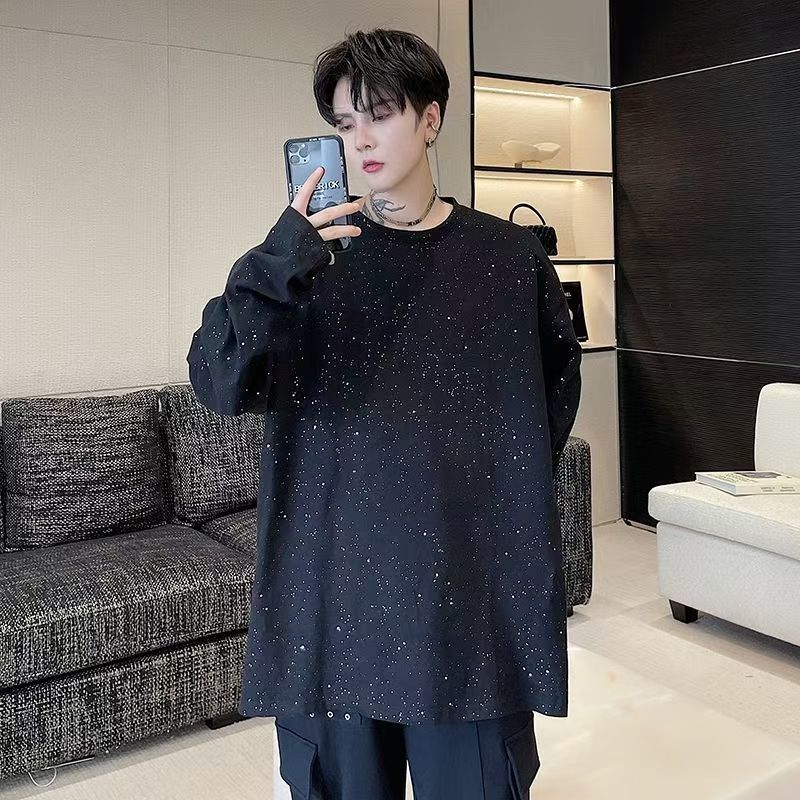 Fashion Black Baggy Male Pullo - Streetwear Brand Aesthetic avaliação e preço