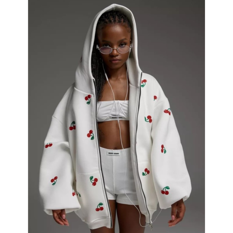 Women's Cherry Printed Sweatsh - Streetwear Brand Hoodies avaliação e preço