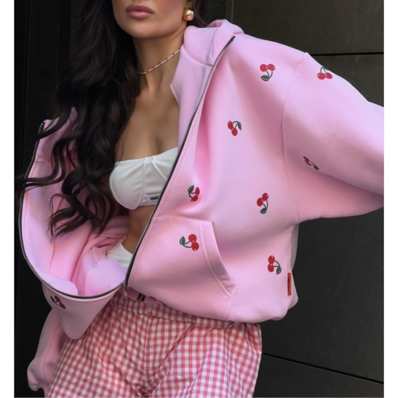Women's Cherry Printed Sweatsh - Streetwear Brand Hoodies avaliação e preço