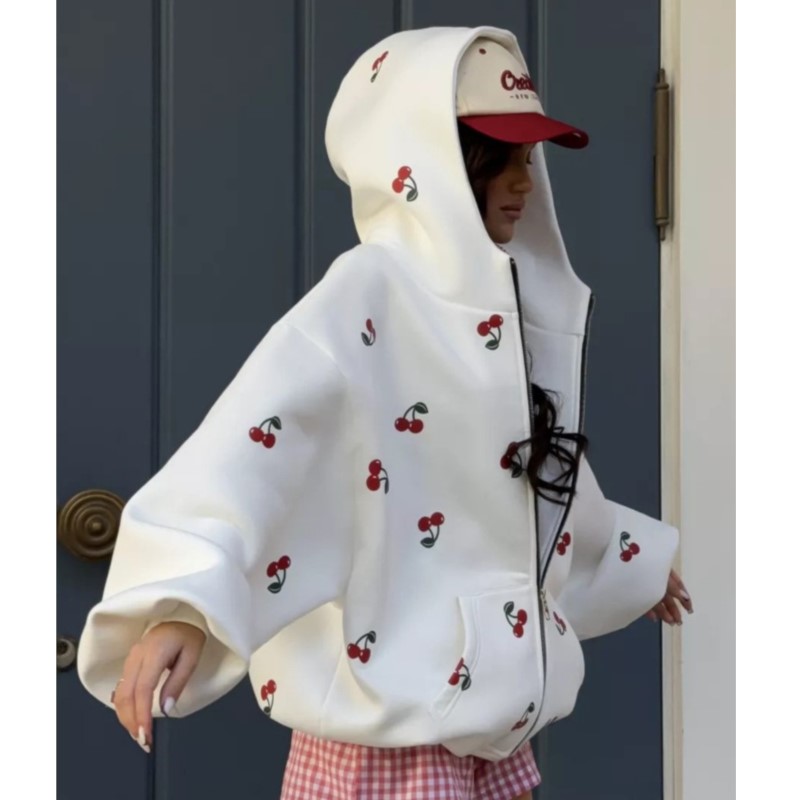 Women's Cherry Printed Sweatsh - Streetwear Brand Hoodies avaliação e preço