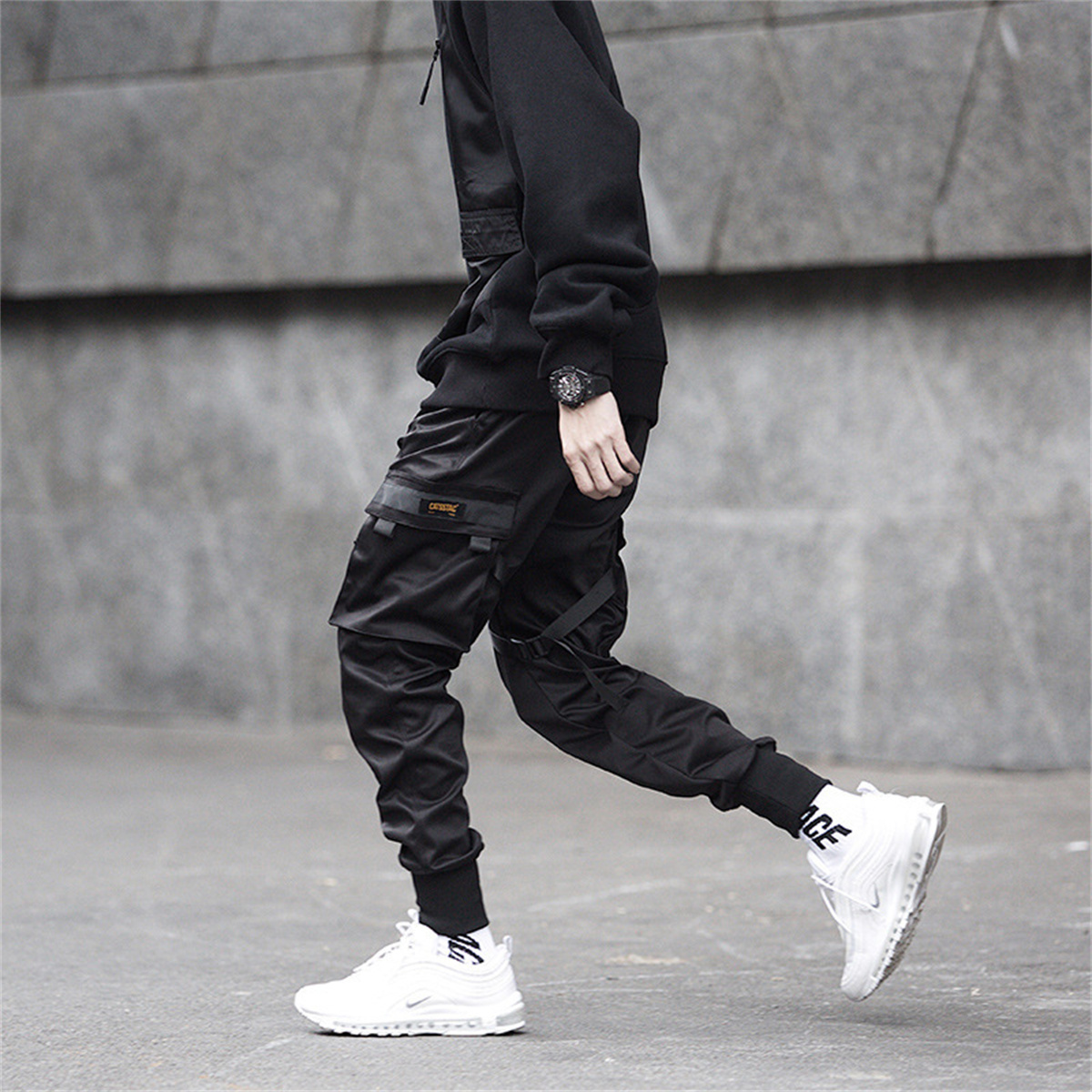Black Hip Hop Cargo Pants Summ - Streetwear Brand Pants avaliação e preço