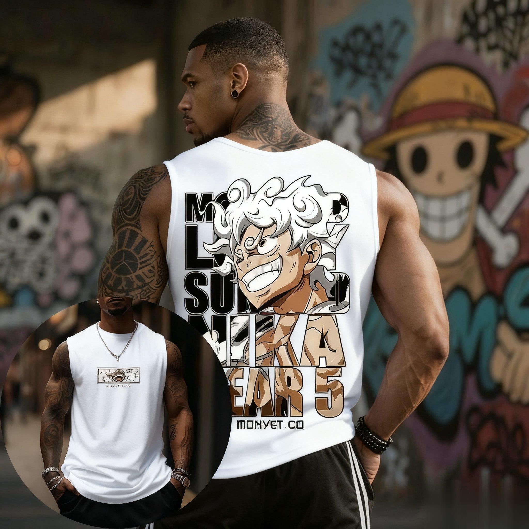 One Piece Luffy Gear 5 Tank To - Streetwear Gym Brand avaliação e preço