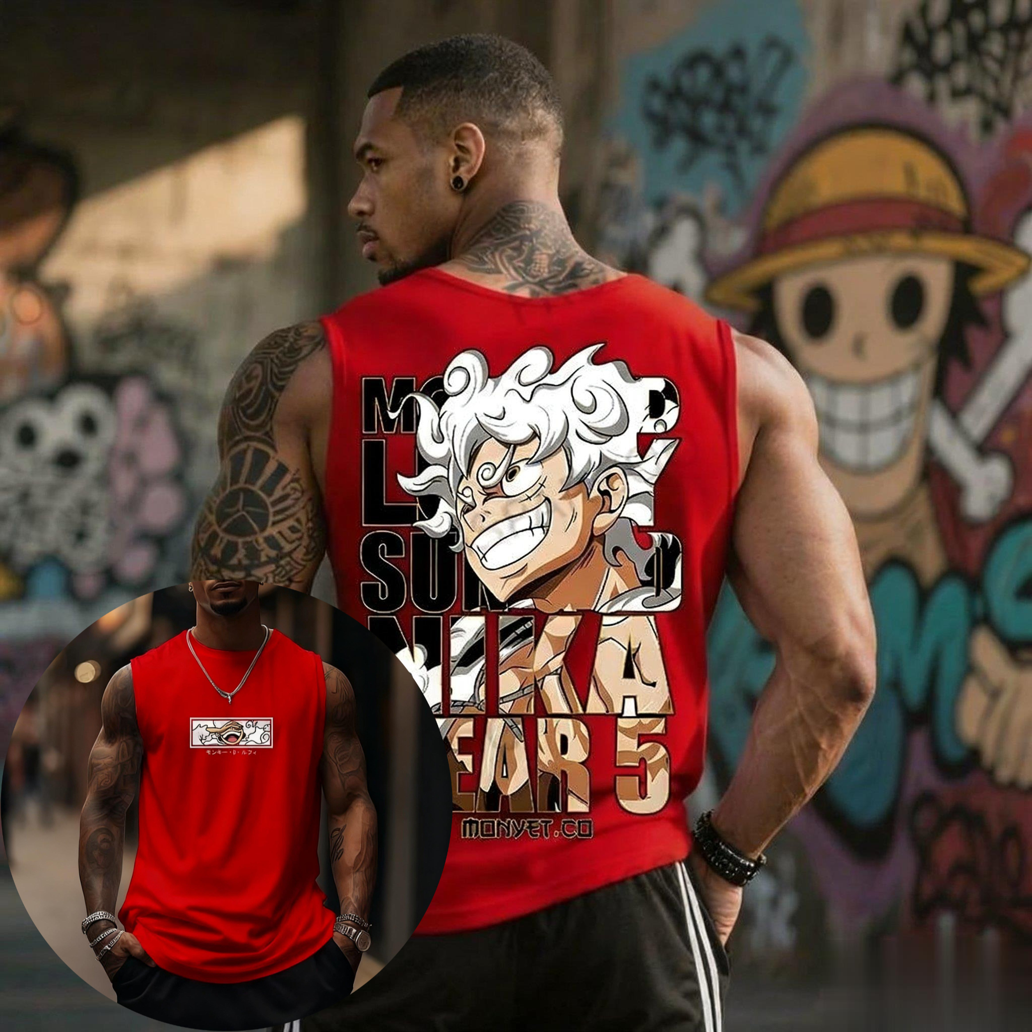 One Piece Luffy Gear 5 Tank To - Streetwear Gym Brand avaliação e preço