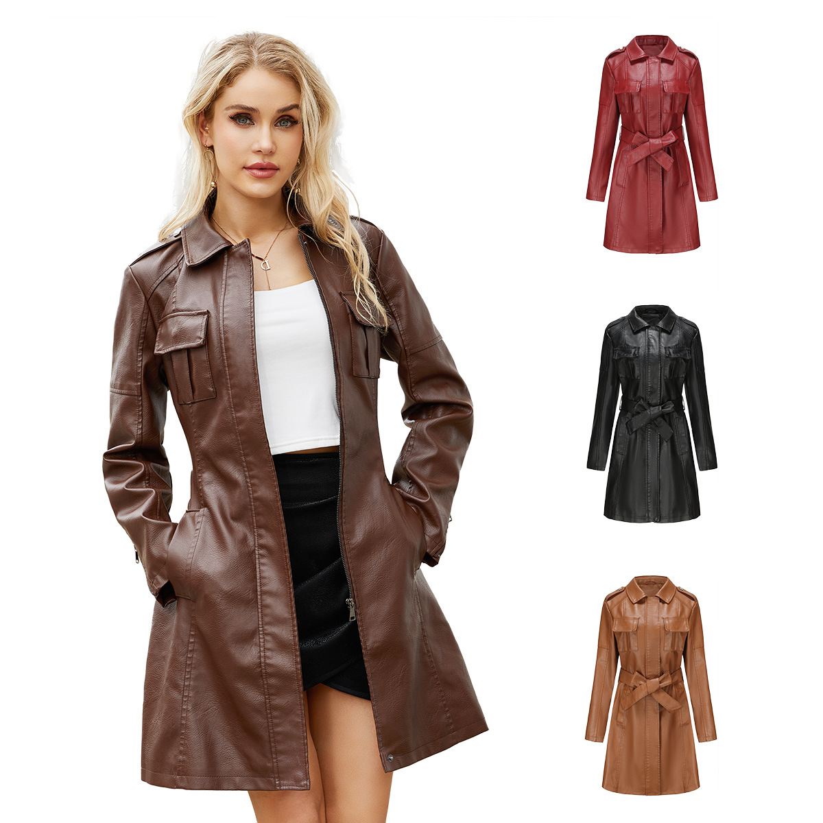 Women's Long Brown Black Soft  - Streetwear Brand Belts avaliação e preço