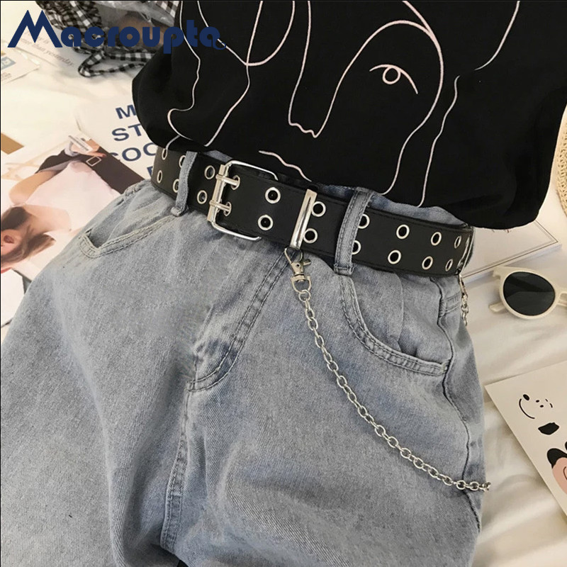 Women Punk Goth Belts Brand Le - Streetwear Brand Belts avaliação e preço